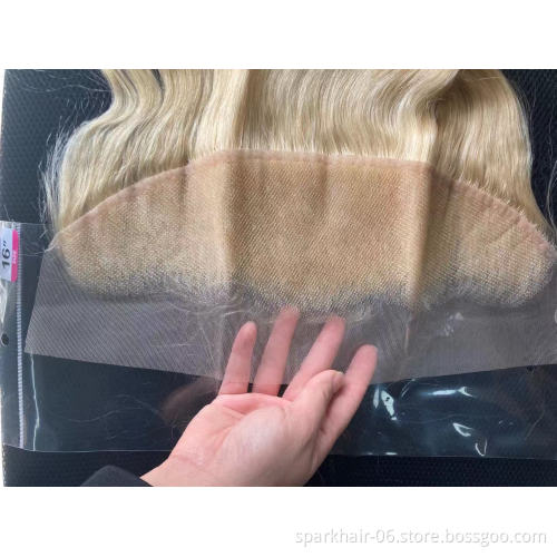 SPARK 13*4 Frontal Virgin Brazilian 613 Blond Human Hair 4x4 Swiss Lace Closure Extension for Women Blonde Silky Straight Wave